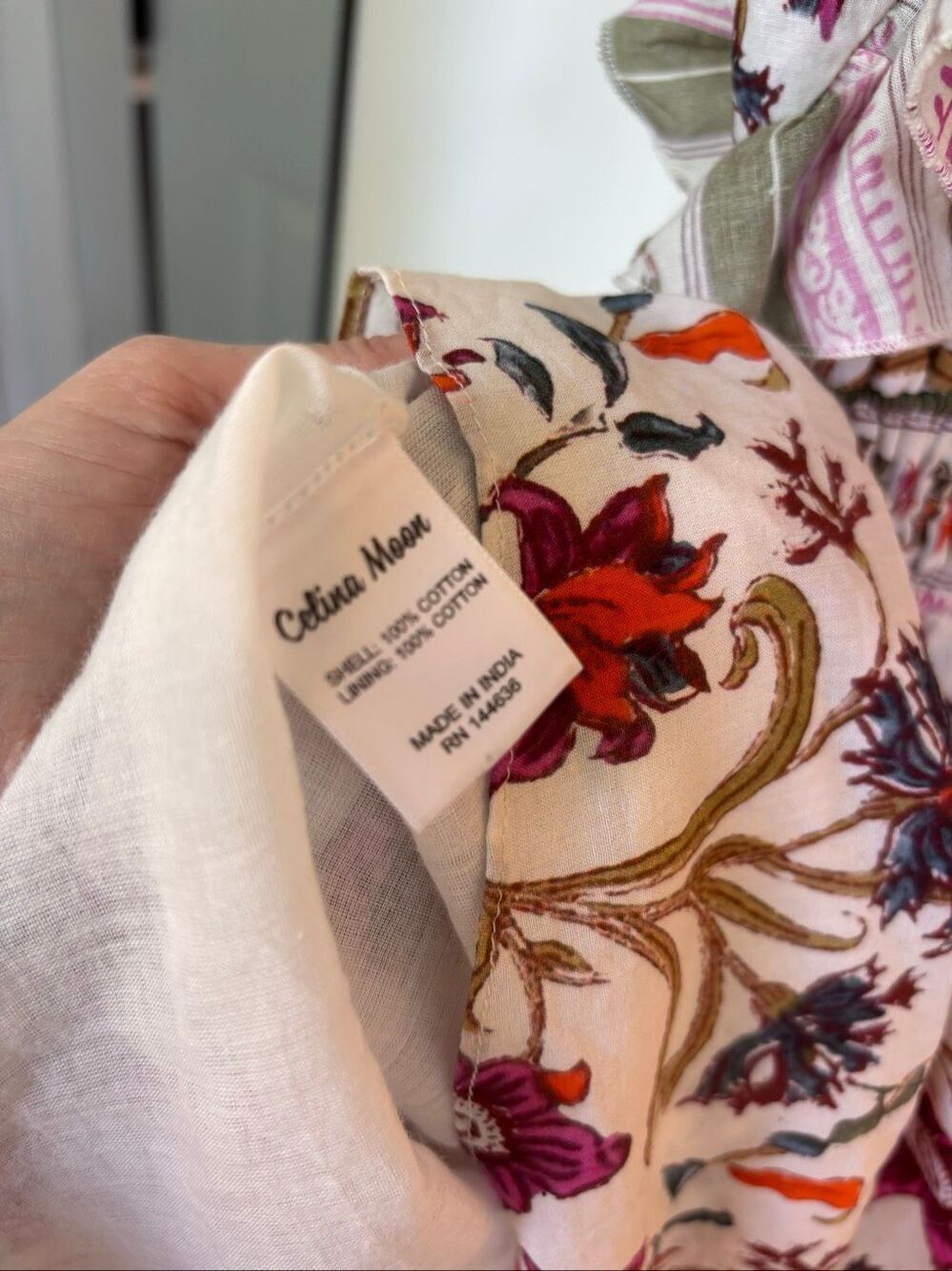 NWOT Celina Moon Tuckernuck Floral Ruffle Sleeve Smocked Mini Dress | Boho Cotta - Picture 7 of 9